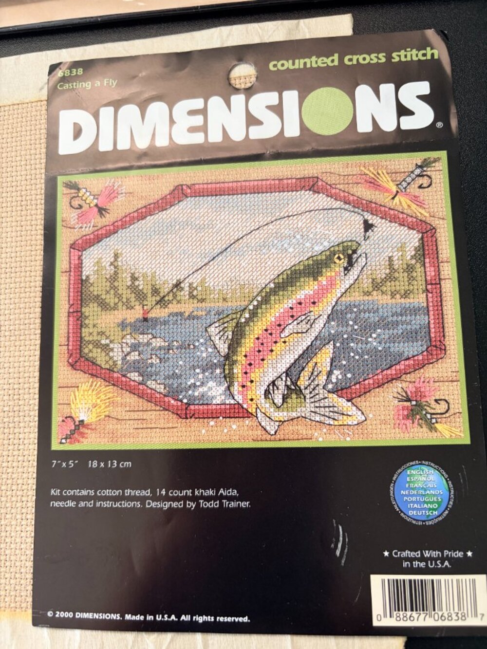 Unfinished counted cross stitch, magnetic board & craft holder